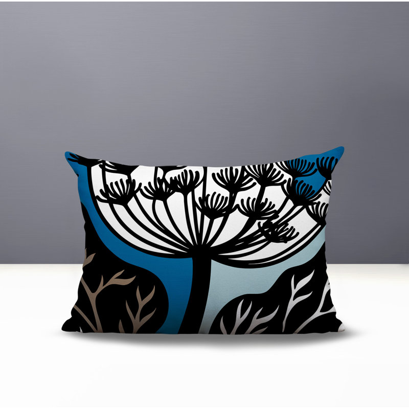 Oreiller rectangulaire réversible intérieur / extérieur Alimi, Rectangle H 14 po x l 20 po, Turquoise