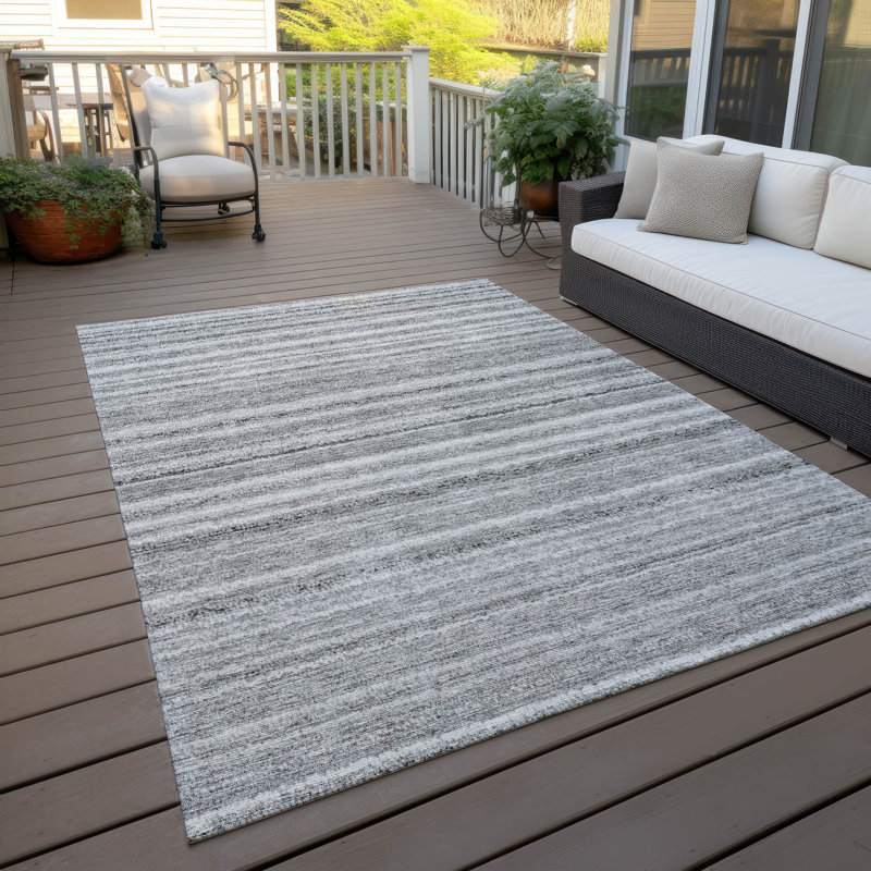 Tapis intérieur / extérieur avec envers antidérapant Ayslee, Rectangle 8 pi x 10 pi