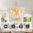 6-Light Modern Bubble Glass Chandelier, Hand Blown 24" D-749814075