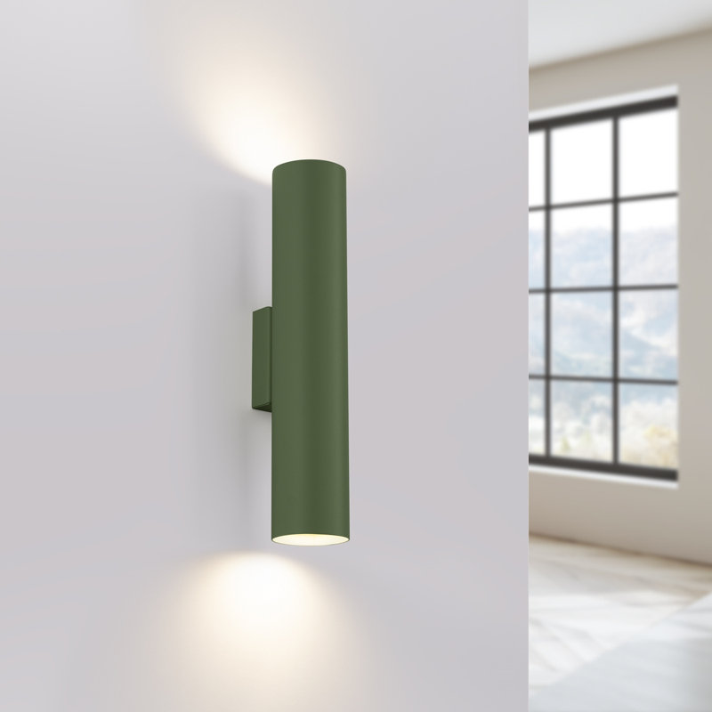 Wall lamp Bergmundur 2 polished gold, 6x8x30 cm, Olive Green, 2 Lights