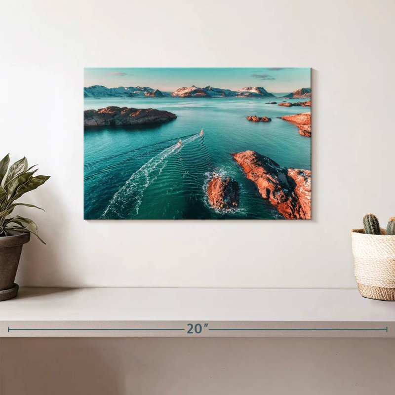 Ravi, paysage marin nordique, H 8 po x l 12 po