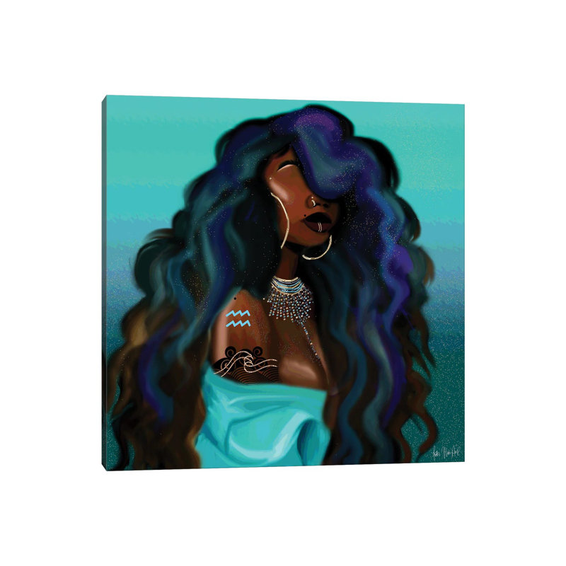 Aquarius 1 Piece Wrapped Canvas Painting, 45.72 cm H x 45.72 cm W x 1.91 cm D