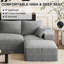 Canapé modulaire Boneless, canapé modulaire en velours côtelé de 104 po de largeur avec repose-pieds - aucun assemblage requis-1160913207-1160670788