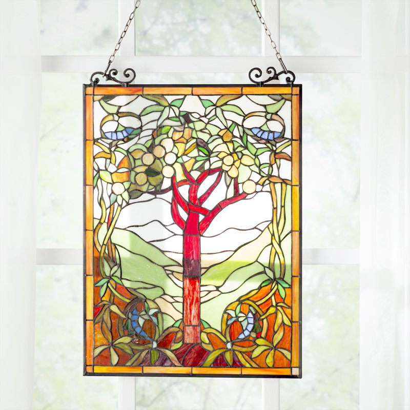 Plants & Flowers Window Panel, 25.35" H x 17.91" W