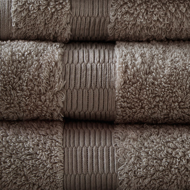 100% Egyptian Cotton 6 Piece Towel Set, Taupe