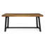 Table de salle à manger d'extérieur en bois d'acacia, finition teck sablé et noir