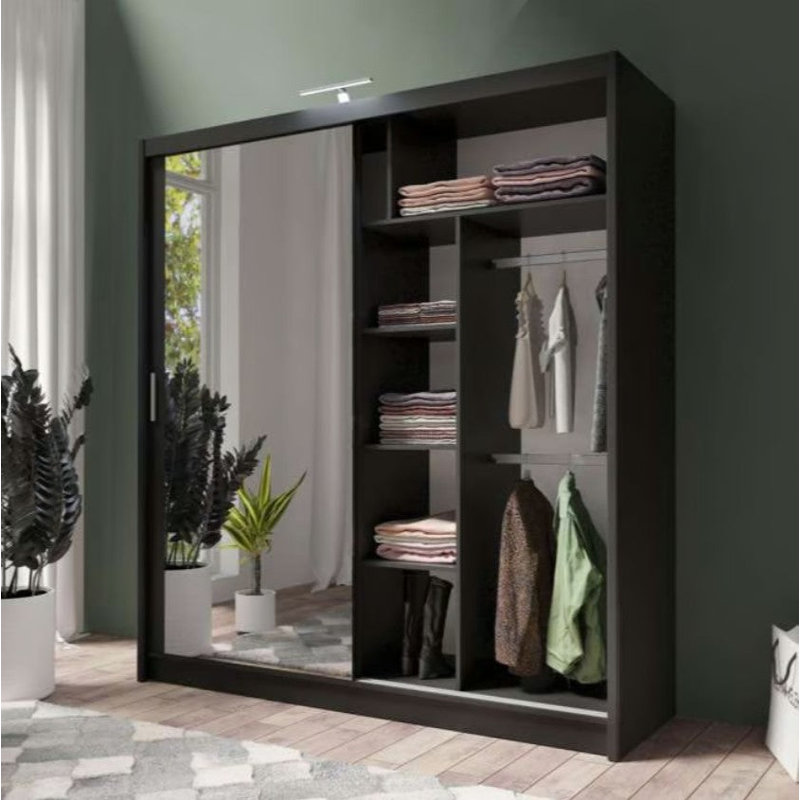 Manufactured Wood Wardrobe, Black