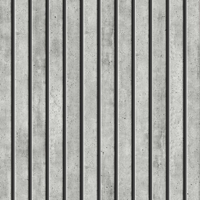 SAMPLE-Fresco Concrete Slats Grey 10m x 52cm Matte Wallpaper Roll