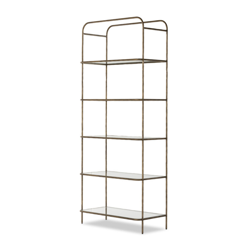 Schantz Etagere Bookcase, Hammered Aged Brass