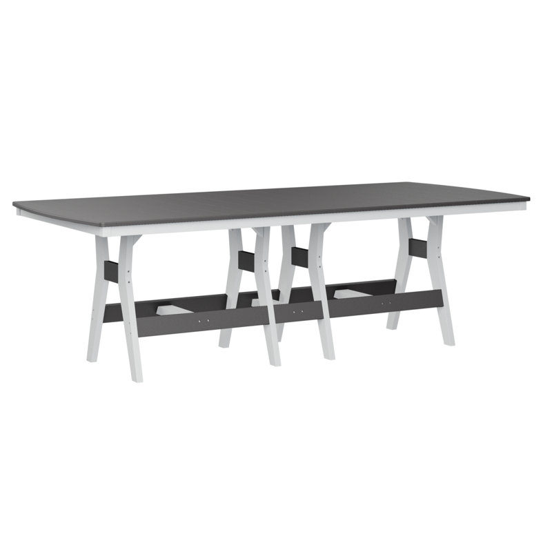 Table de salle à manger rectangulaire 96 po Berlin Gardens Harbor, Gris fumée, H 30,37 po x l 96 po x P 44 po