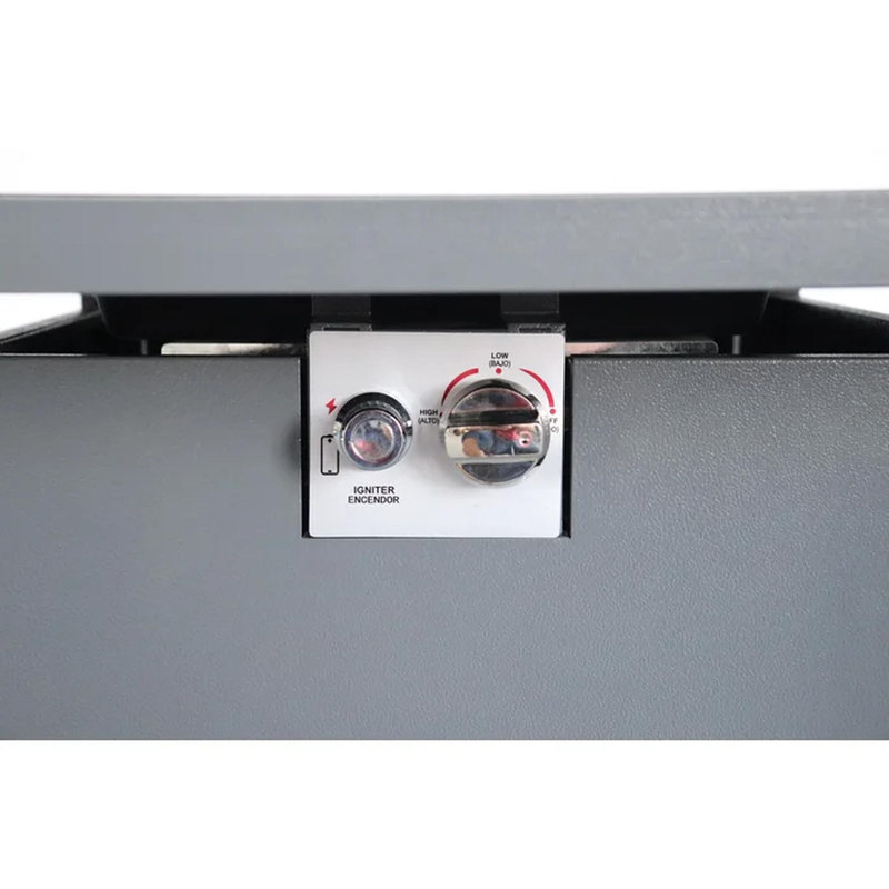 Foyer en métal thermolaqué 30 po avec surface en verre fumé