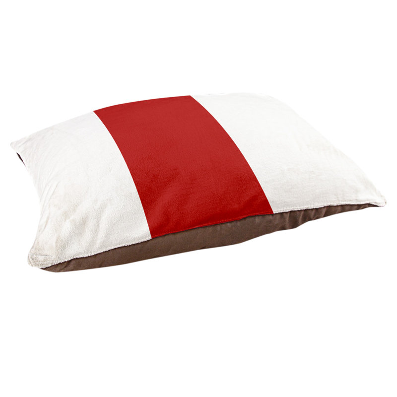 Coussin Louisville, Blanc / Rouge, Très grand (l 50 po x P 40 po x H 7 po)