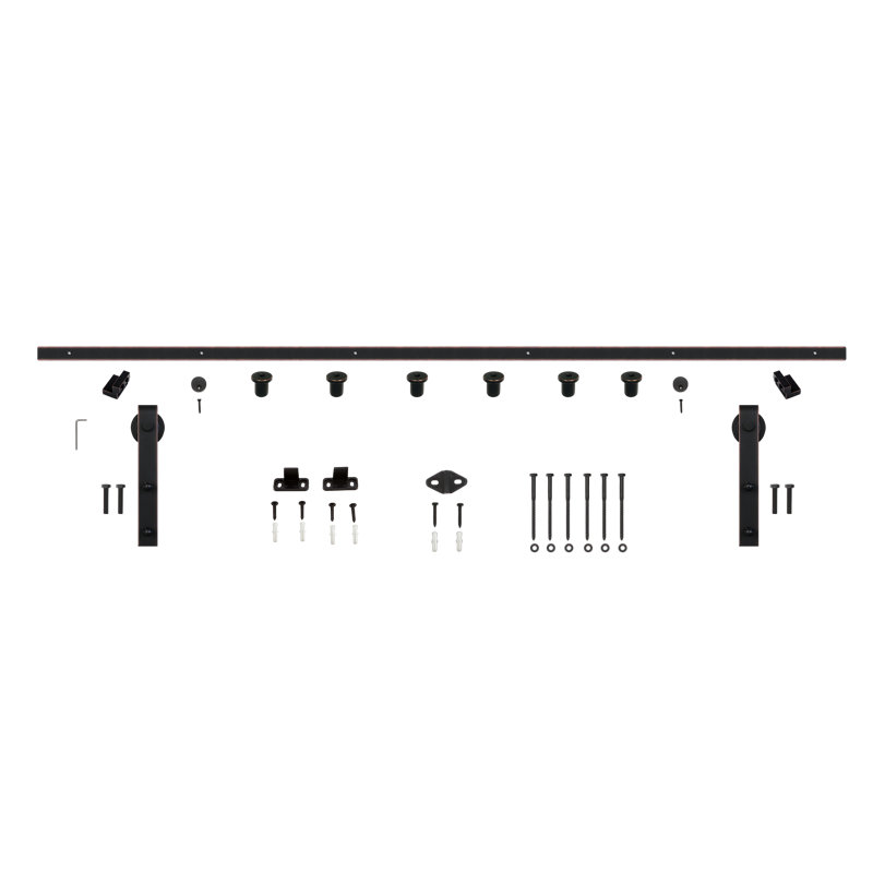 Ensemble de quincaillerie de porte de grange simple standard standard, 96 po, Bronze huilé