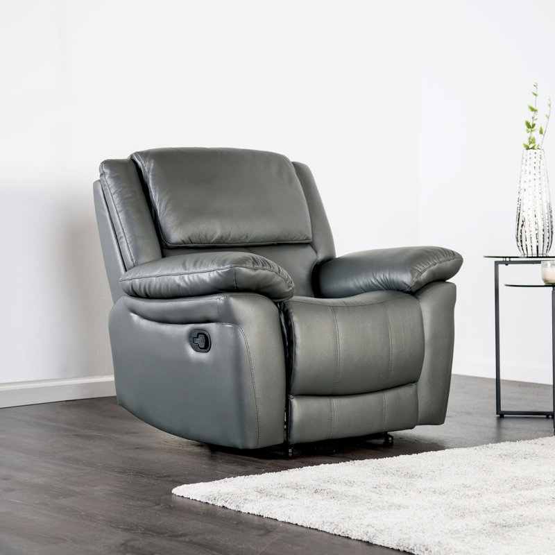 Chaise Allendale, Cuir gris Kaia