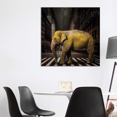 Elephant In NYC by Vin Zzep - Print on Canvas