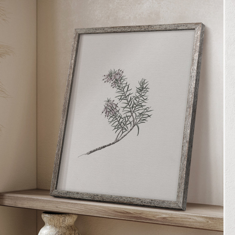 Impression florale vintage encadrée CLXIX - bois massif, H 11 po x l 9 po