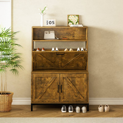 Traca Cabinet with Bench and Metal Legs