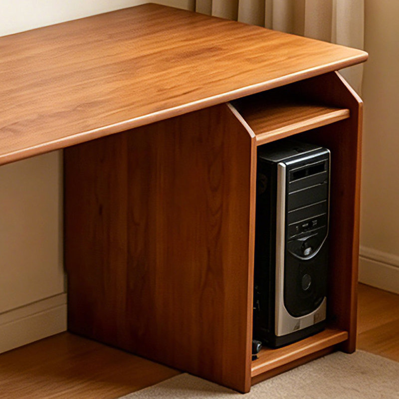 Bureau rectangulaire en bois massif cerisier, 29.53" H x 62.99" W x 25.59" D, Right Hand Return