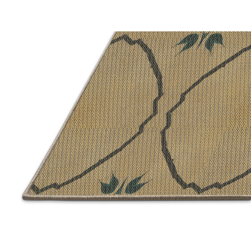 Tapis beige/bleu marine à motifs Wesneski, Rectangle 3 pi x 5 pi