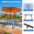 72" W Rectangular Metal Outdoor Picnic Table with Umbrella Hole-1366873463-1367122825