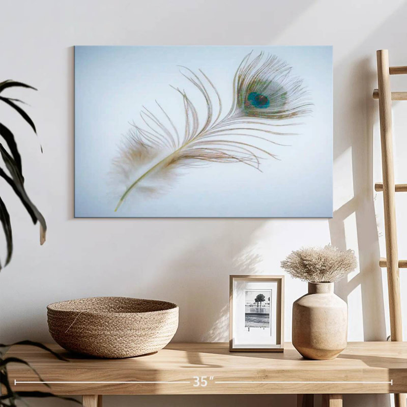 Plume de paon Kerner en bleu, H 16 po x l 24 po