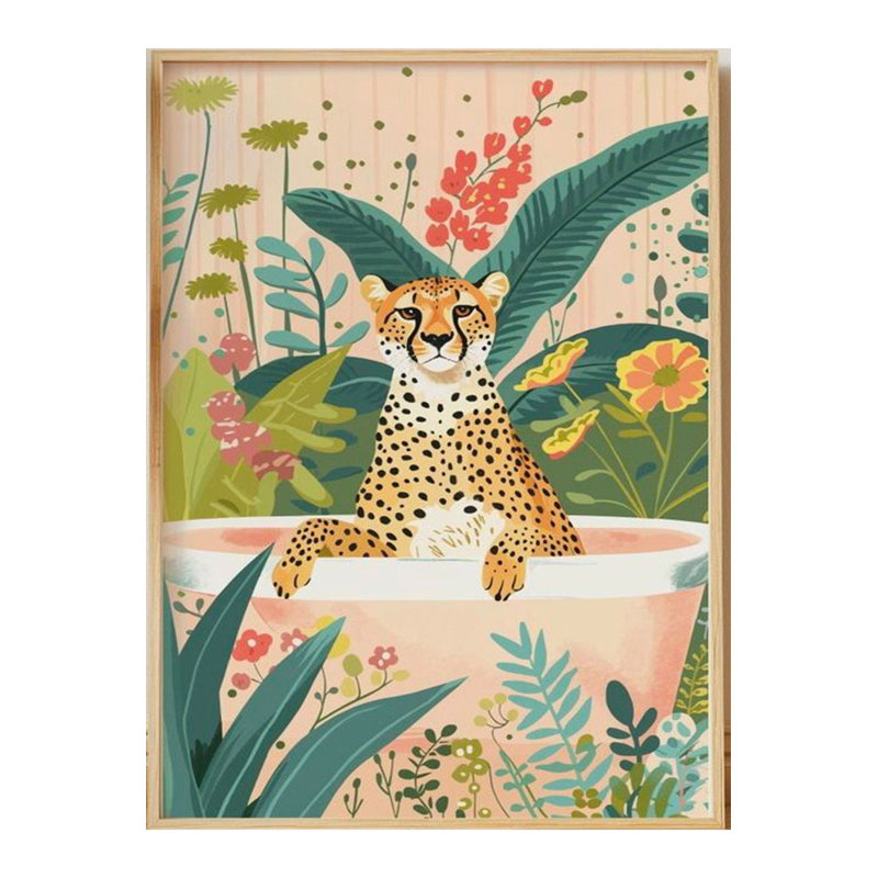 Tapis décoratif à motif tissé Leopard, Sous-tapis rectangulaire de 3 pi 3 po x 4 pi 11 po
