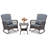 3 Pcs Patio Rocker Set Outdoor Wicker Rocking Chairs With Double-layer Coffee Table-1952425337