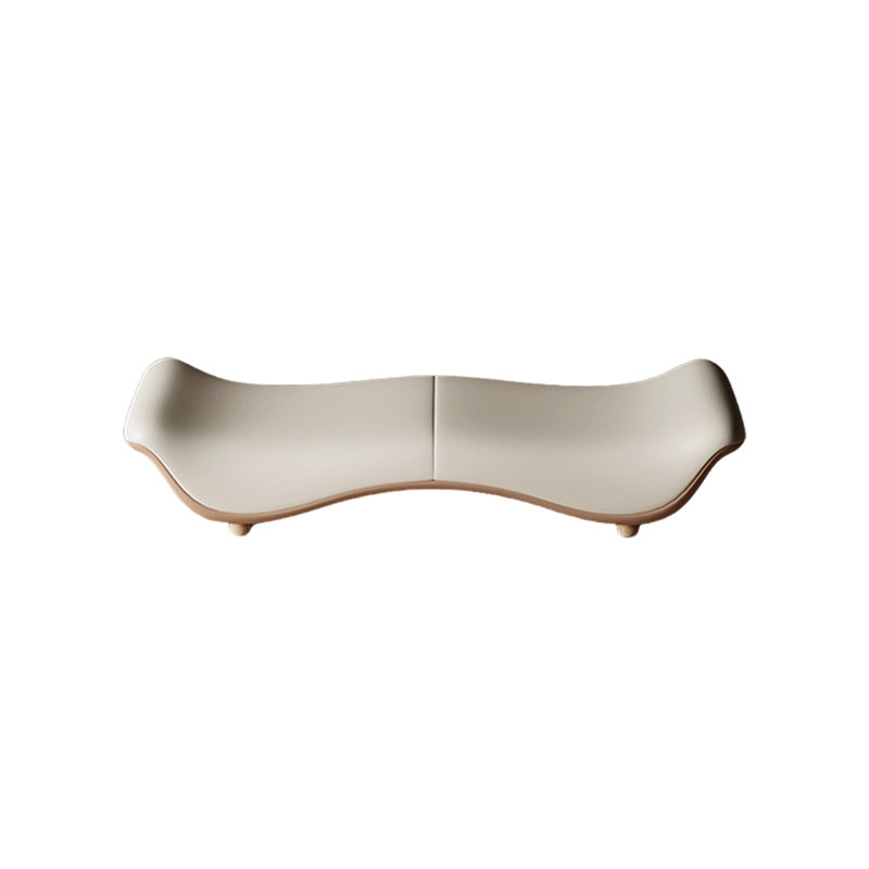 Banc rembourré en cuir haut de gamme, Beige