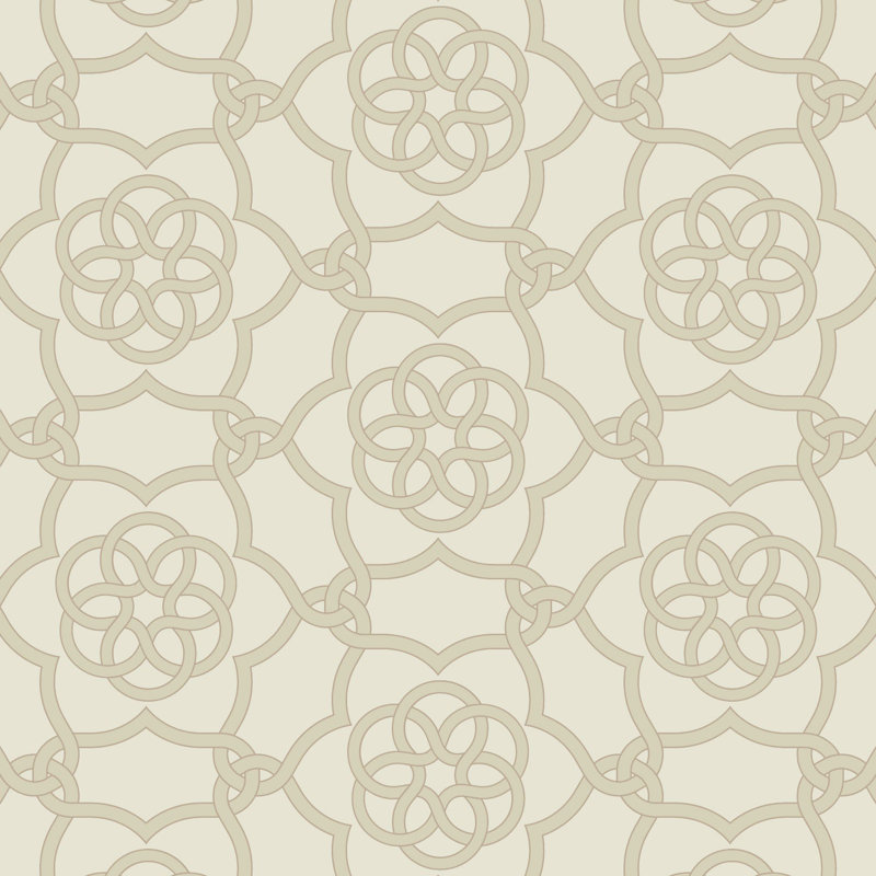 Floret Lattice - Golden Wheat Wallpaper