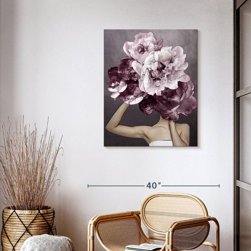 Lady Pivoine V, H 35 po x l 28 po x P 1,25 po
