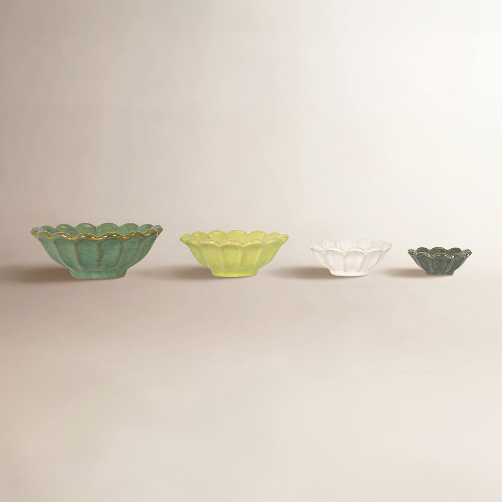 Castilly Candy Bowl, Yellow Green/Dark Green/White