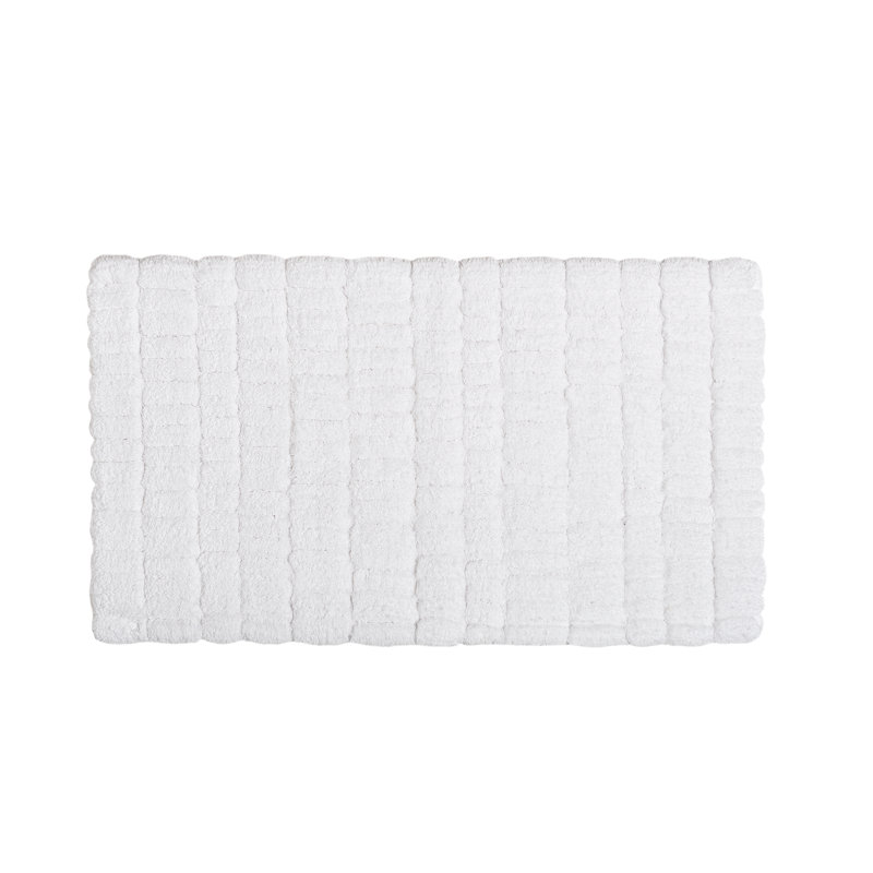 Patch Geometric Bath Rug, 24'' W x 39'' L, White