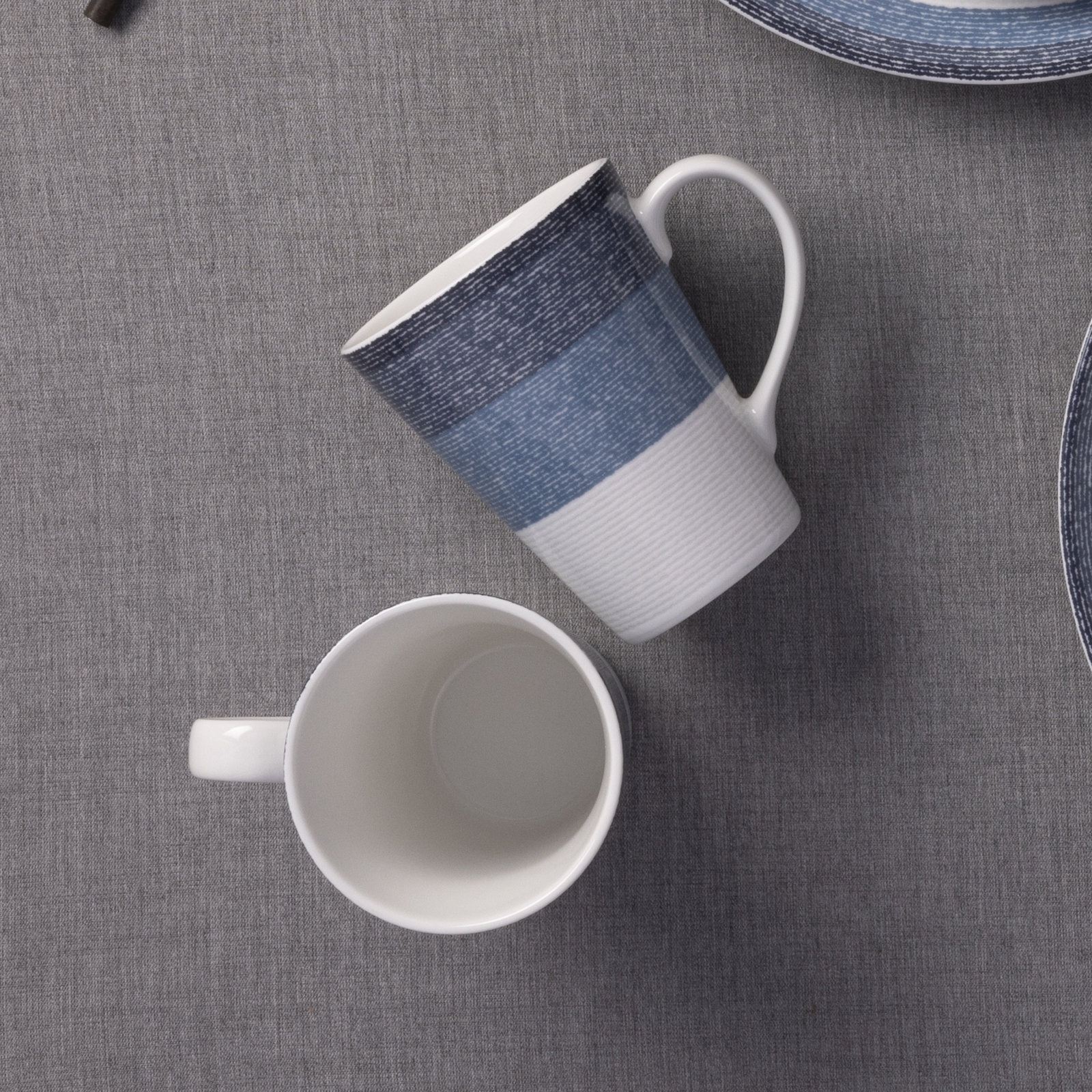 Noritake Colorscapes Layers Mugs, 12 OZ., 4, Navy