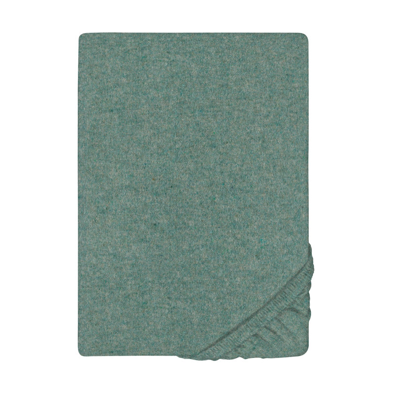 170 Thread Count 100% Brushed Cotton Fitted Sheet, European Double (140 x 200cm), Green