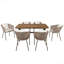 Ensemble de salle à manger 7 pièces, ensemble de meubles d'extérieur toutes saisons avec table et chaises