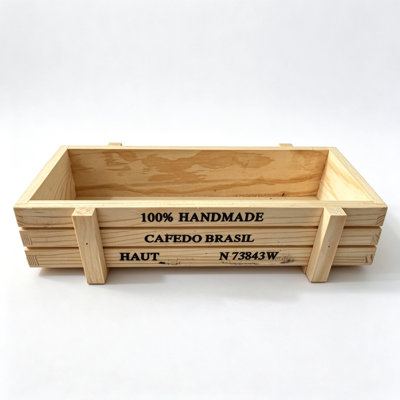 Boîte à fleurs en bois massif - Pot de fleurs en bois fait à la main avec étiquette, 5,9 po x 5,9 po x 5,9 po