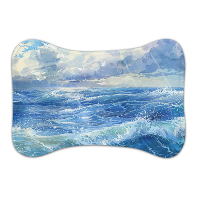 Bold Sea Life Art - 1 Piece Bone Shape Feeding Mat
