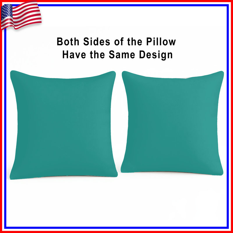 Solid Teal Background Double Sided Throw Pillows, 20 x 20 inches