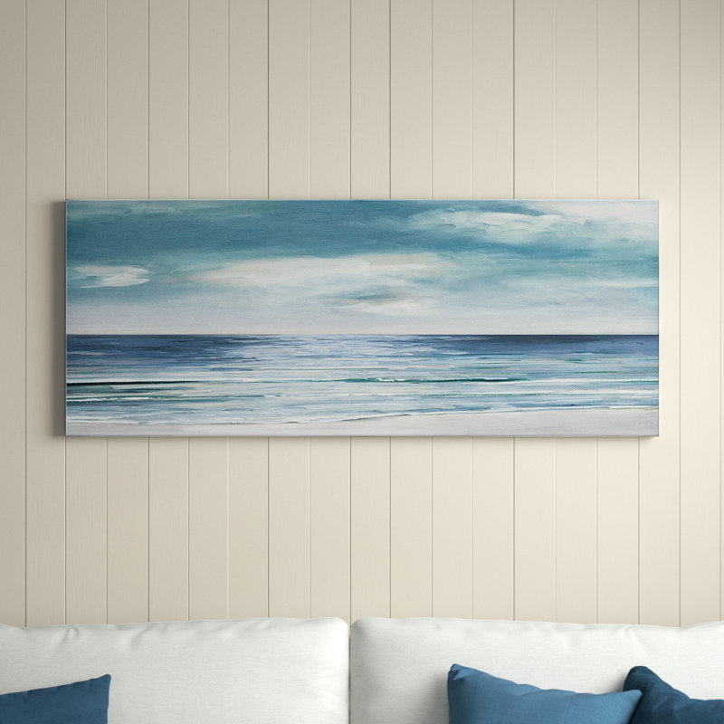 «Blue Silver Shore» sur toile, H 24 po x l 60 po x P 1,5 po