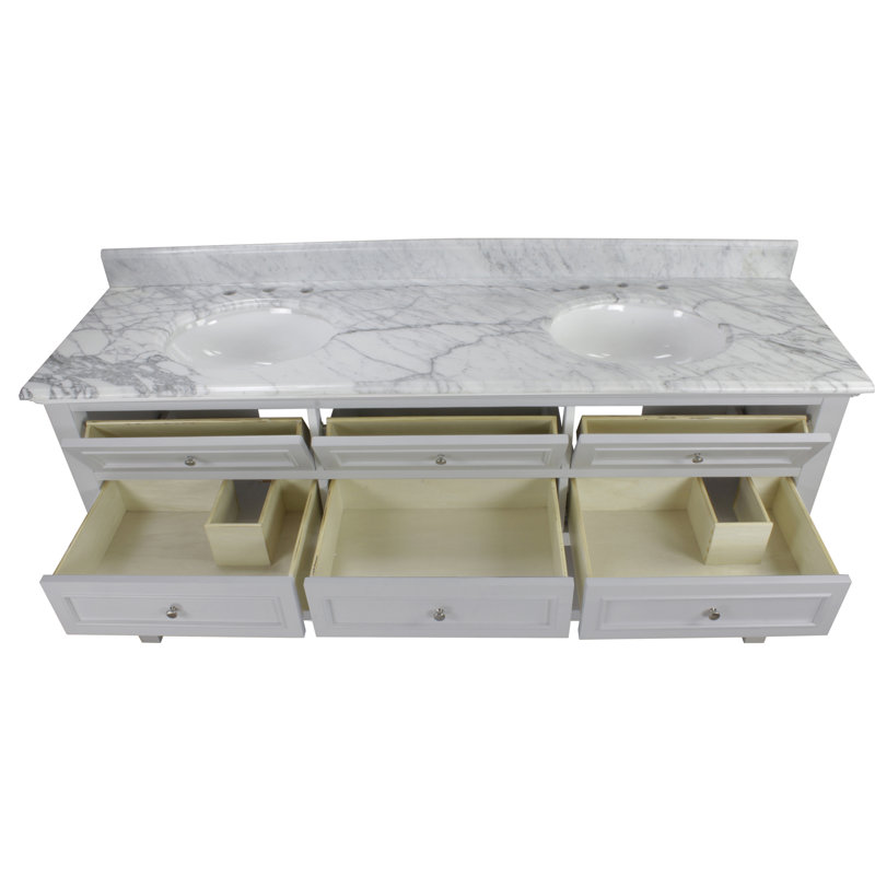 Chatwin 72 " W Freestanding Standard With Marble Top, Gray