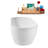 63" Streamline Soaking Glossy White Freestanding Tub and Tray With Internal Drain-101412765