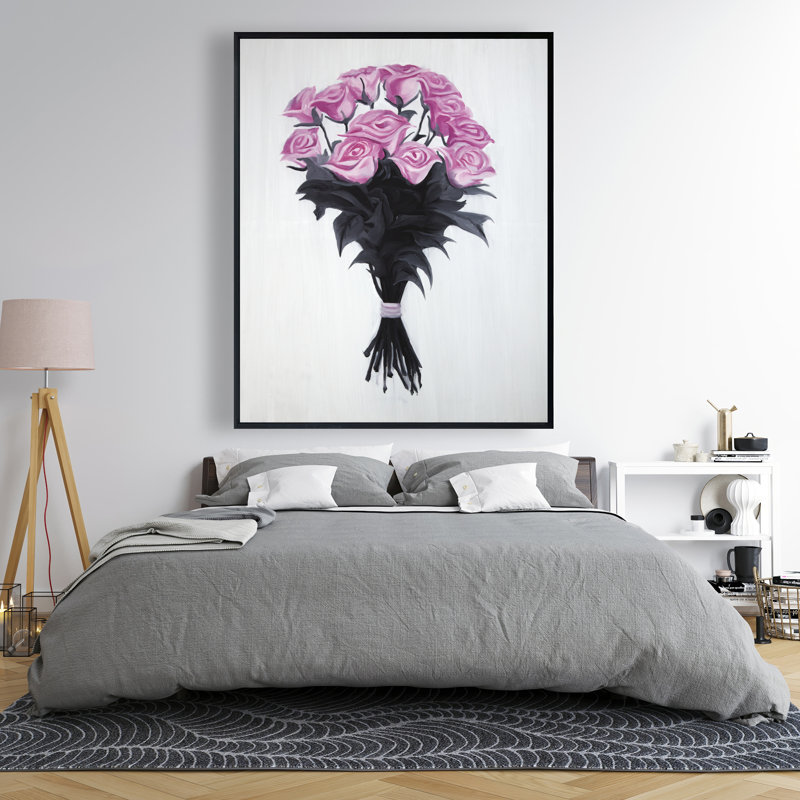 Bouquet of Roses - Romantic Framed Canvas Home Decor