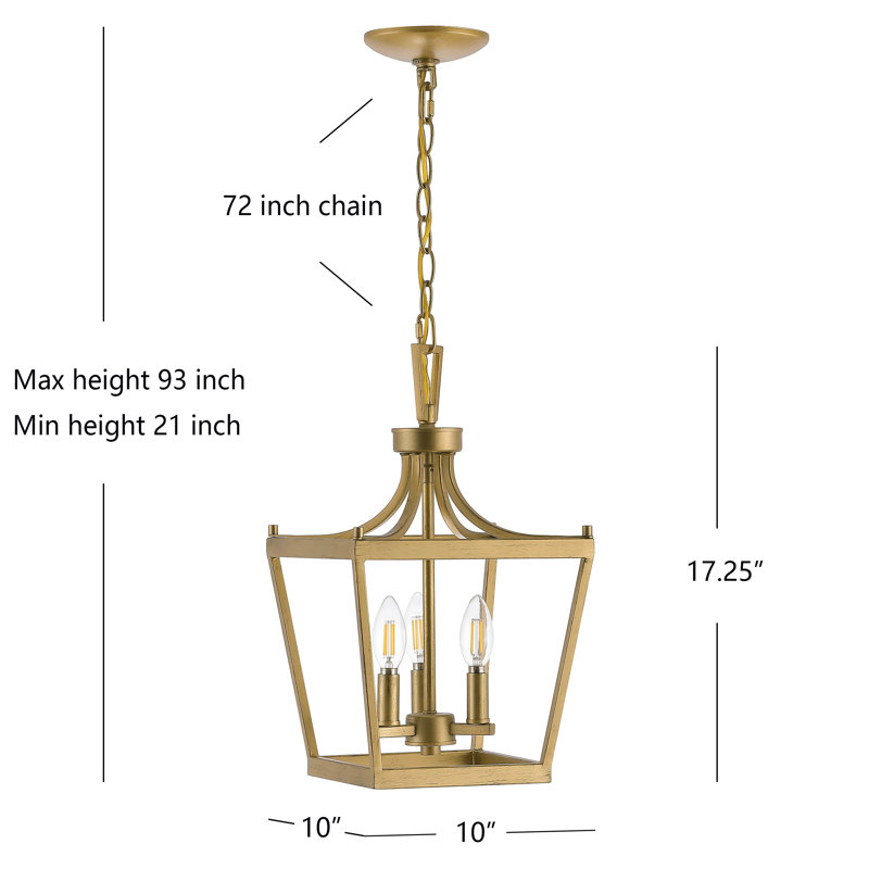 Luminaire suspendu géométrique 3 lumières Napavine, Peint or