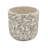 Gray Sand And Cement Planters With Floral Motif-2093992148
