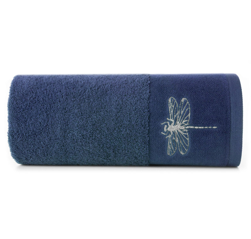 Maribella Midweight Jacquard Hand Towel, Navy Blue
