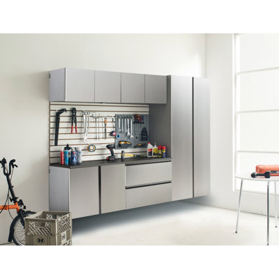 Series 96" W X 72" H 20" D Garage Cabinet B  6 , Function, , Extra Storage Area, Water & Heat-, Stain Scratch-, Chic Metallic Coating 96"X72"X20". Wall Mounted For Space Saving, Soft Closing, Extra