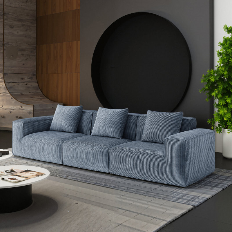Canapé modulaire Belfin, canapé convertible Tofu Block, Grey, 28.3" H x 118" W x 39.4" D