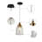 1-Light Kitchen Pendant Light Bell Glass Shade