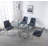 Glass Top Metal Base Dining Table-1735962147