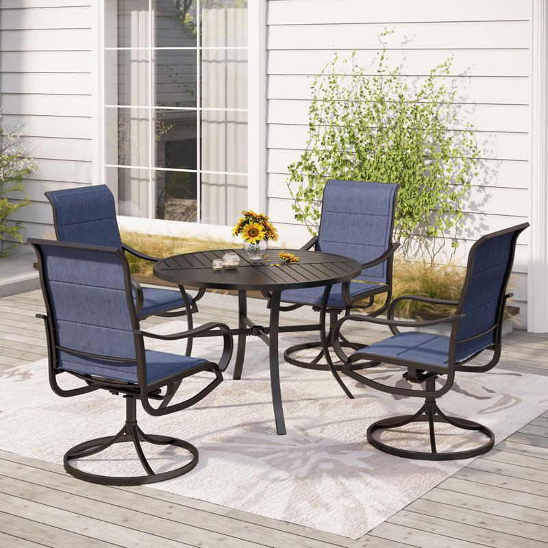 Sutiya Patio Dining Set with Round Table, 4